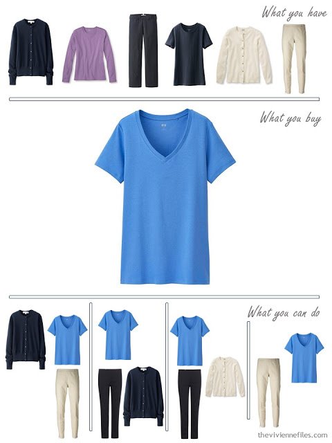 How to Build a Capsule Wardrobe One Piece at a Time, 3 Accent Colors with Navy and Beige