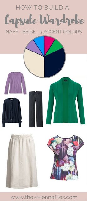 How to Build a Capsule Wardrobe One Piece at a Time, 3 Accent Colors with Navy and Beige How to Build a Capsule Wardrobe One Piece at a Time, 3 Accent Colors with Navy and Beige
