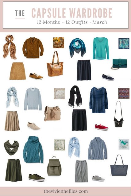 12 Months, 12 Outfits in 6 Capsule Wardrobes: March