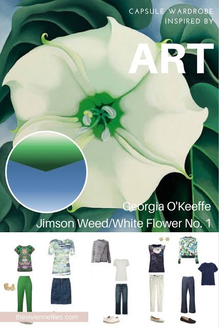 How to Build a Capsule Wardrobe by Starting with Art: Jimson Weed/White Flower No. 1 by Georgia O'Keeffe Part 2