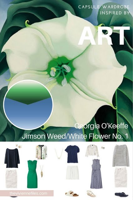 how to Build a Capsule Wardrobe by Starting with Art: Jimson Weed/White Flower No. 1 by Georgia O'Keeffe Part 3