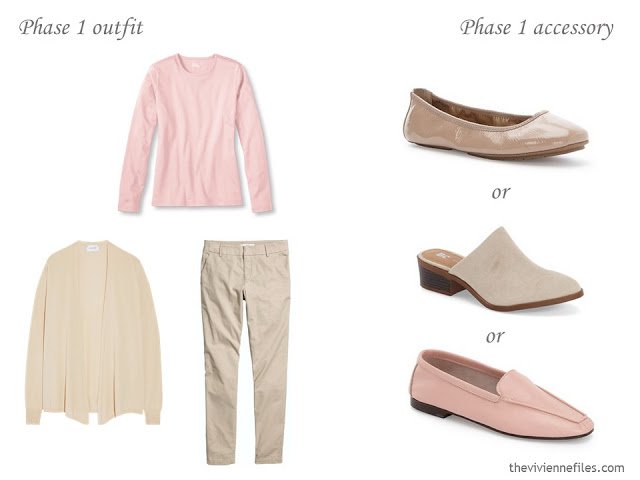 How to Build a Capsule Wardrobe of Accessories in a Beige, Sage and Blush color palette