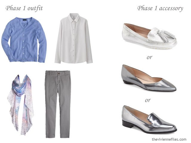 How to Build a Capsule Wardrobe of Accessories in a Grey, Blue, Lilac and Black color palette