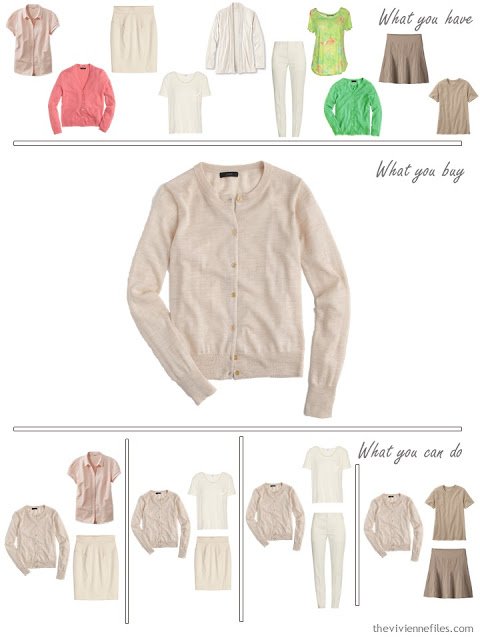 How to Build a Capsule Wardrobe in a Lime, Coral, Beige and Cream color palette