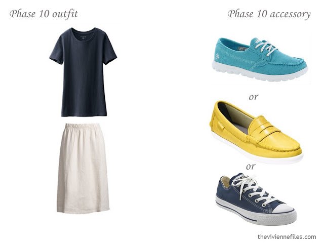 How to Build a Capsule Wardrobe of Accessories in a Navy, Beige, Turquoise and Yellow color palette