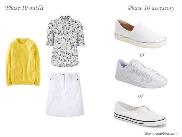 How to Build a Capsule Wardrobe of Accessories in a navy, yellow, and white color palette