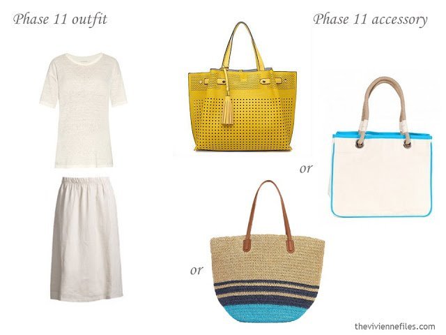 How to Build a Capsule Wardrobe of Accessories in a Navy, Beige, Turquoise and Yellow color palette