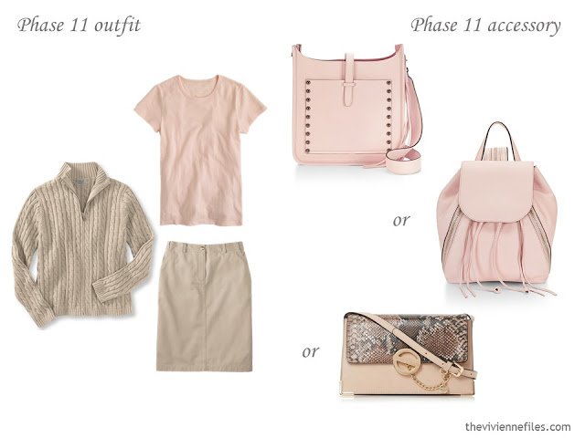 How to Build a Capsule Wardrobe of Accessories in a Beige, Sage and Blush color palette