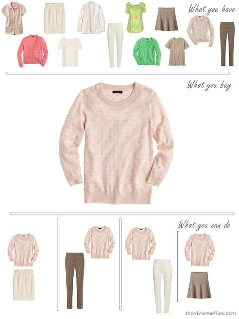 How to Build a Capsule Wardrobe in a Lime, Coral, Beige and Cream color palette