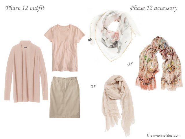 How to Build a Capsule Wardrobe of Accessories in a Beige, Sage and Blush color palette