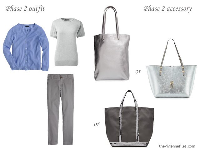 How to Build a Capsule Wardrobe of Accessories in a Grey, Blue, Lilac and Black color palette