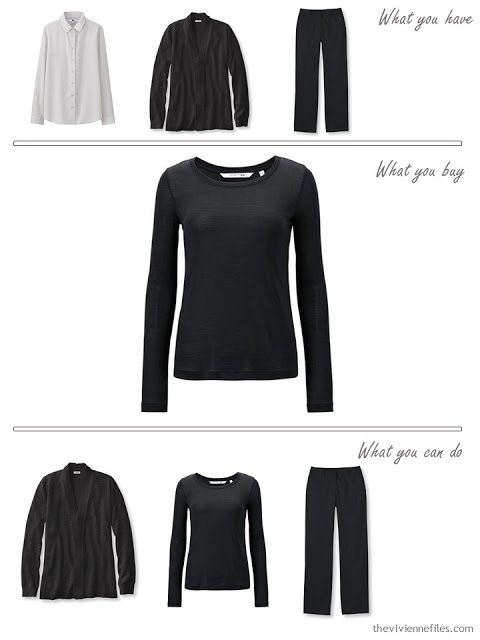 How to Build a Capsule Wardrobe in a Cobalt, Black and Grey color palette