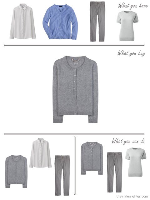 How to Build a Capsule Wardrobe in a Grey, Blue, Lilac and Black color palette