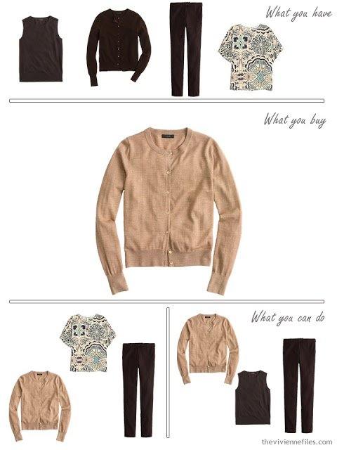 How to Build a Capsule Wardrobe in a Brown, Camel, Cream and Turquoise color palette