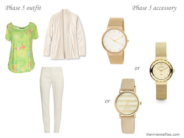 How to Build a Capsule Wardrobe of Accessories in a Lime, Coral, Beige and Cream color palette