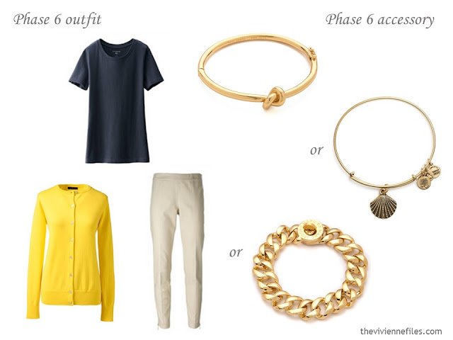 How to Build a Capsule Wardrobe of Accessories in a Navy, Beige, Turquoise and Yellow color palette