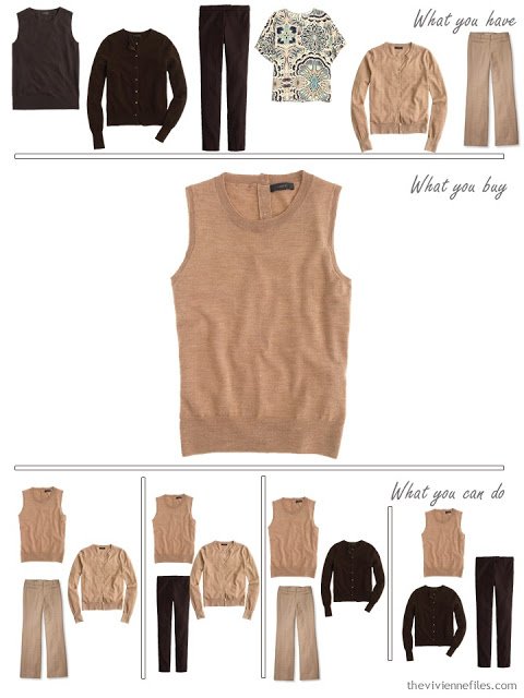 How to Build a Capsule Wardrobe in a Brown, Camel, Cream and Turquoise color palette