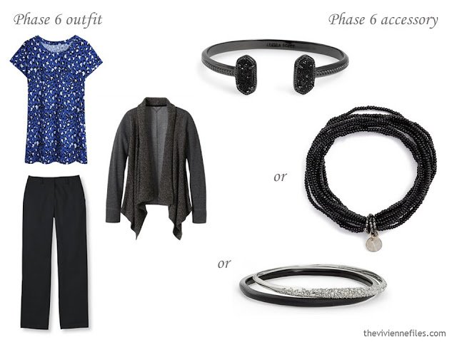 How to Build a Capsule Wardrobe of Accessories in a Cobalt, Black and Grey color palette