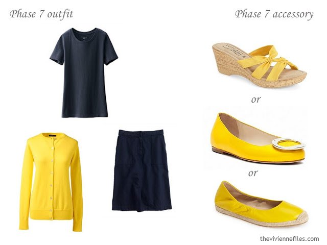 How to Build a Capsule Wardrobe of Accessories in a Navy, Beige, Turquoise and Yellow color palette