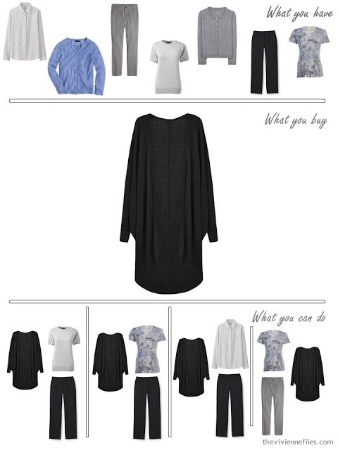 How to Build a Capsule Wardrobe in a Grey, Blue, Lilac and Black color palette