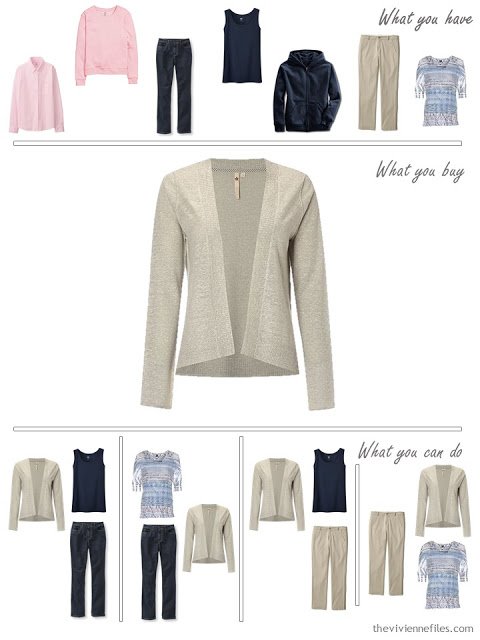 How to Build a Capsule Wardrobe in a Denim, Stone, Pink and Soft Blue color palette