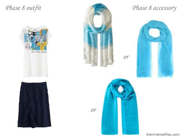 How to Build a Capsule Wardrobe of Accessories in a Navy, Beige, Turquoise and Yellow color palette