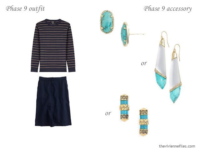 How to Build a Capsule Wardrobe of Accessories in a Navy, Beige, Turquoise and Yellow color palette