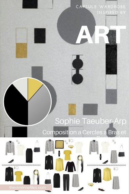 Building a Capsule Wardrobe by Starting with Art: Composition a Cercles a Bras et Rectangles by Sophie Taeuber-Arp