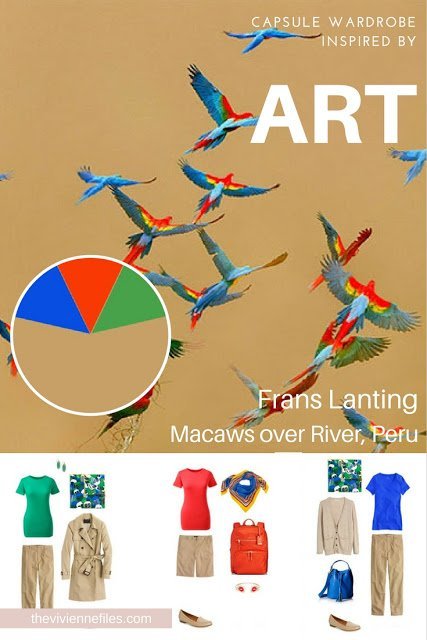 Building a Capsule Wardrobe by Starting with Art: Macaws over River, Peru by Frans Lanting