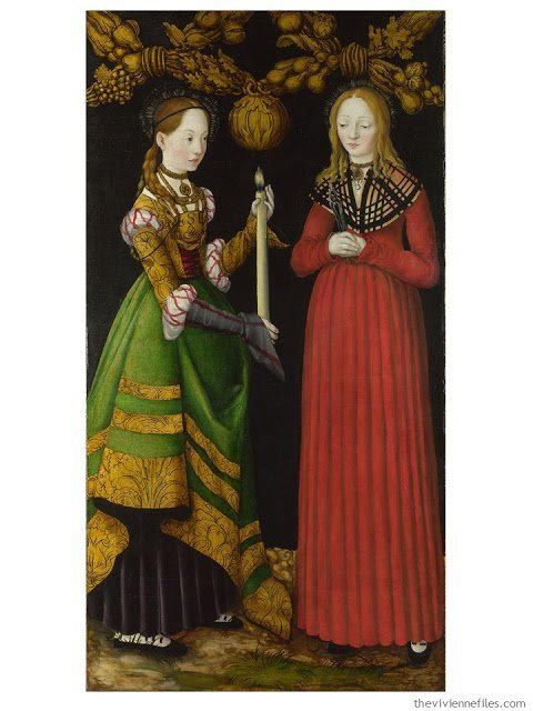 Building a Capsule Wardrobe by Starting with Art: Saints Genevieve and Appolonia by Lucas Cranach the Elder