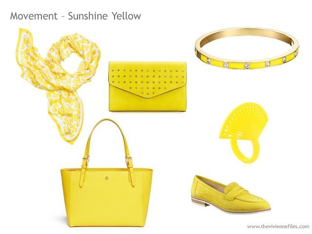 Adding Accessories to a Capsule Wardrobe in 13 color families - yellow