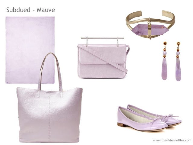 Adding Accessories to a Capsule Wardrobe in 13 color families - mauve