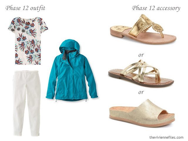 how to accessorize a capsule wardrobe in a Turquoise, Coral, Black and Ivory color palette - Shoes