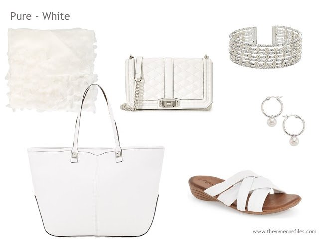 Adding Accessories to a Capsule Wardrobe in 13 color families - white