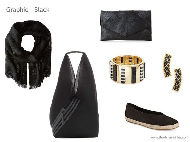 Adding Accessories to a Capsule Wardrobe in 13 color families - black