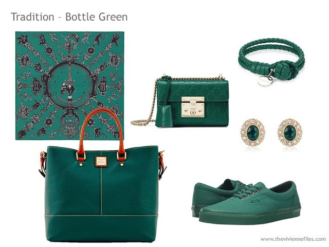 Adding Accessories to a Capsule Wardrobe in 13 color families - green