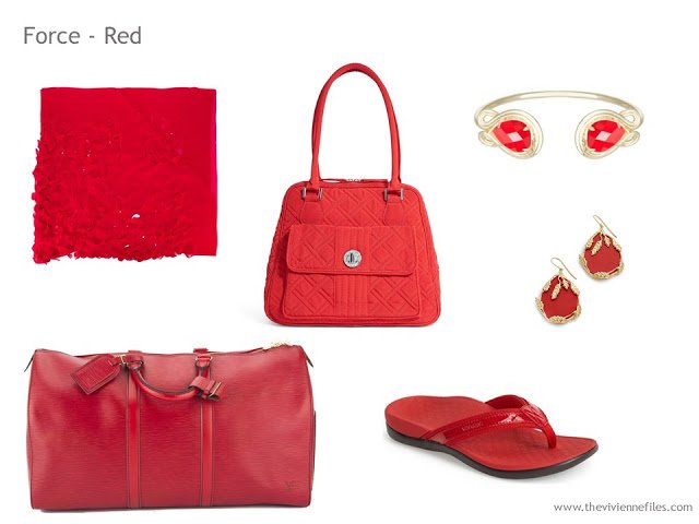 Adding Accessories to a Capsule Wardrobe in 13 color families - red