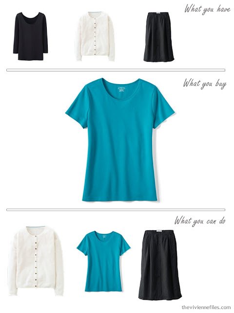 How to Build a Capsule Wardrobe in Turquoise, Coral, Black, and Grey - What to add