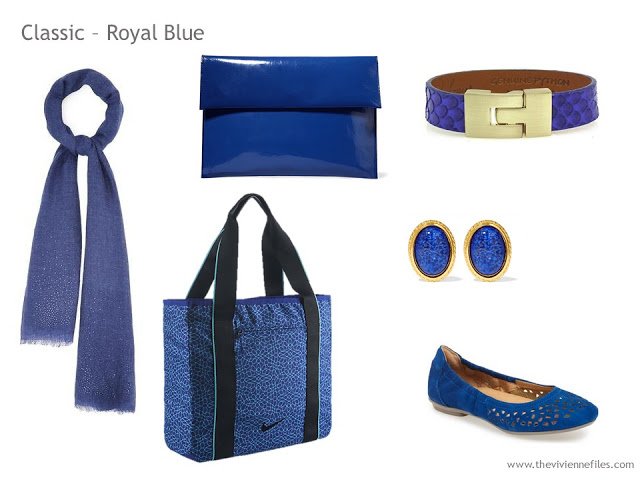 Adding Accessories to a Capsule Wardrobe in 13 color families - royal blue