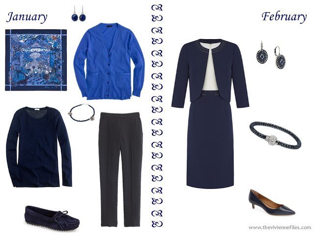 Build a Capsule Wardrobe by Starting with a Scarf: Hermes Jardins d'Hiver in Navy
