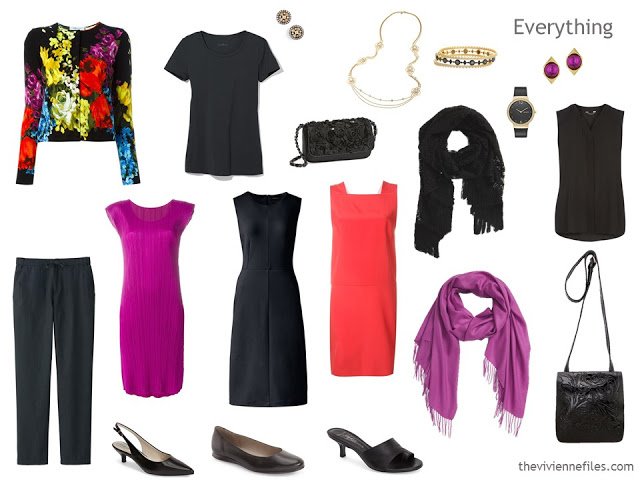 A 3 dress travel capsule wardrobe for a formal weekend