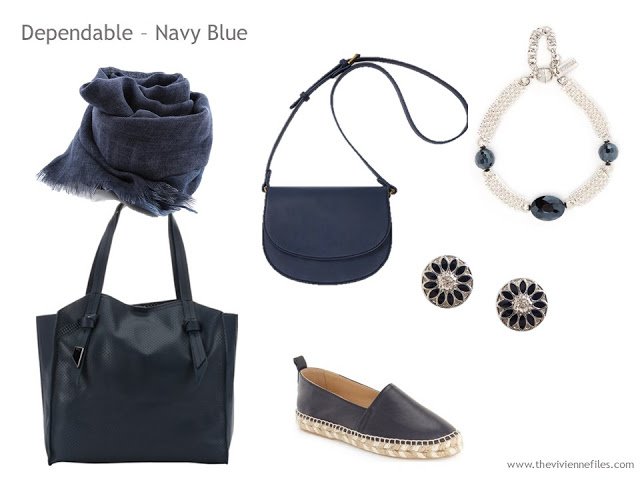 Adding Accessories to a Capsule Wardrobe in 13 color families - navy blue