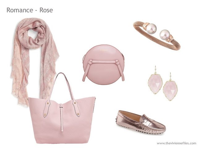Adding Accessories to a Capsule Wardrobe in 13 color families - pink