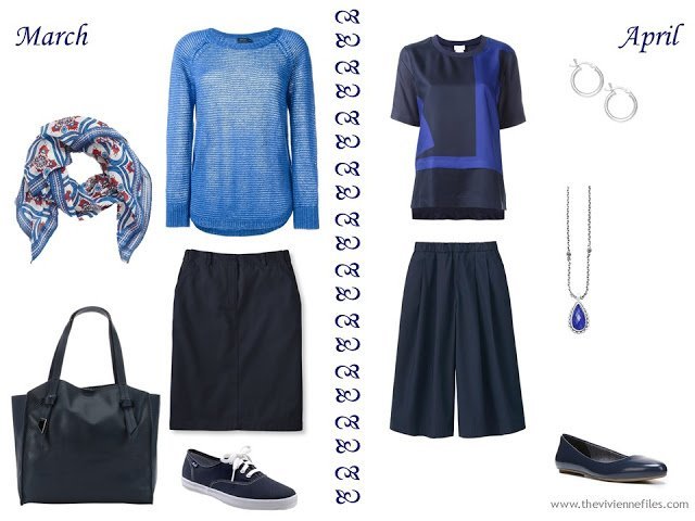 Build a Capsule Wardrobe by Starting with a Scarf: Hermes Jardins d'Hiver in Navy