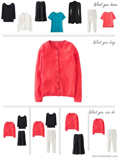 How to Build a Capsule Wardrobe in Turquoise, Coral, Black, and Grey - What to add