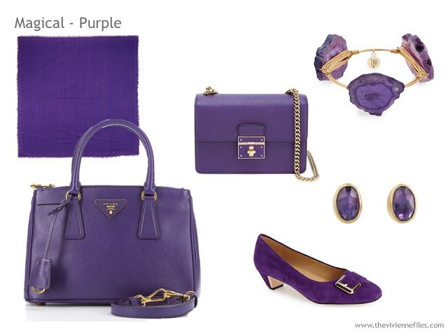 Adding Accessories to a Capsule Wardrobe in 13 color families - purple