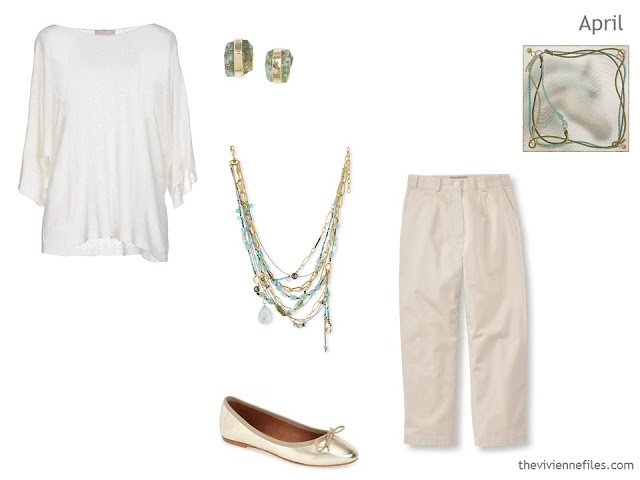 One new outfit in a capsule wardrobe inspired by a Hermes scarf