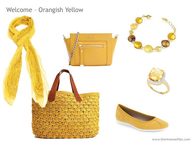 Adding Accessories to a Capsule Wardrobe in 13 color families - yellow