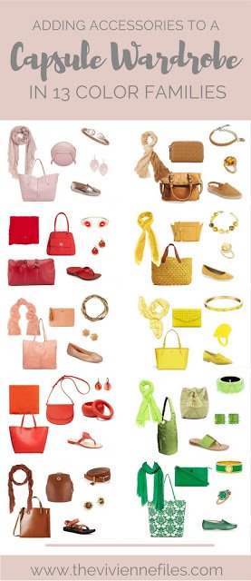 Adding Accessories to a Capsule Wardrobe in 13 color families