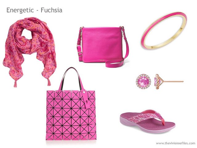 Adding Accessories to a Capsule Wardrobe in 13 color families - fuchsia